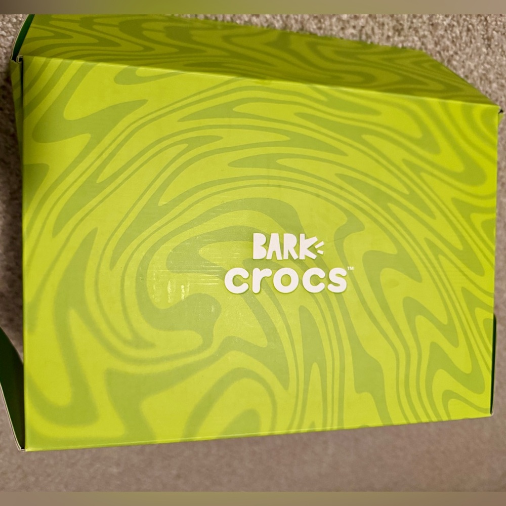 NEW NIB BARK Dog Crocs Limited Ed. Green Slime Swirl w/ Velcro Small S Small - Picture 16 of 16